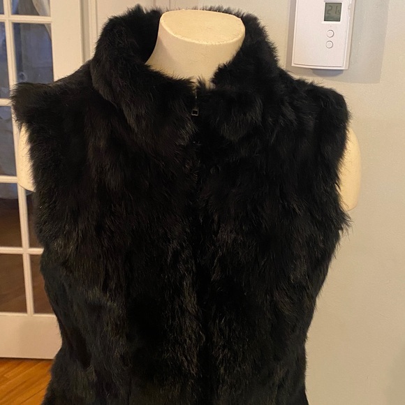 Jacqueline Riu Rabbit fur vest size L - Picture 3 of 15